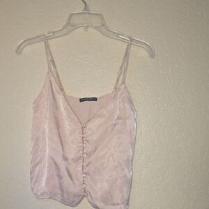 Brandy Melville Light Pink Button-Up Camisole